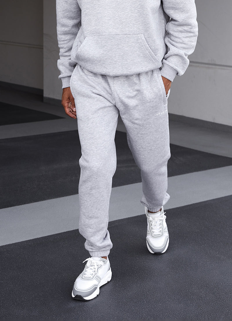 Gym King Oversized Logo Jogger - Light Grey Marl