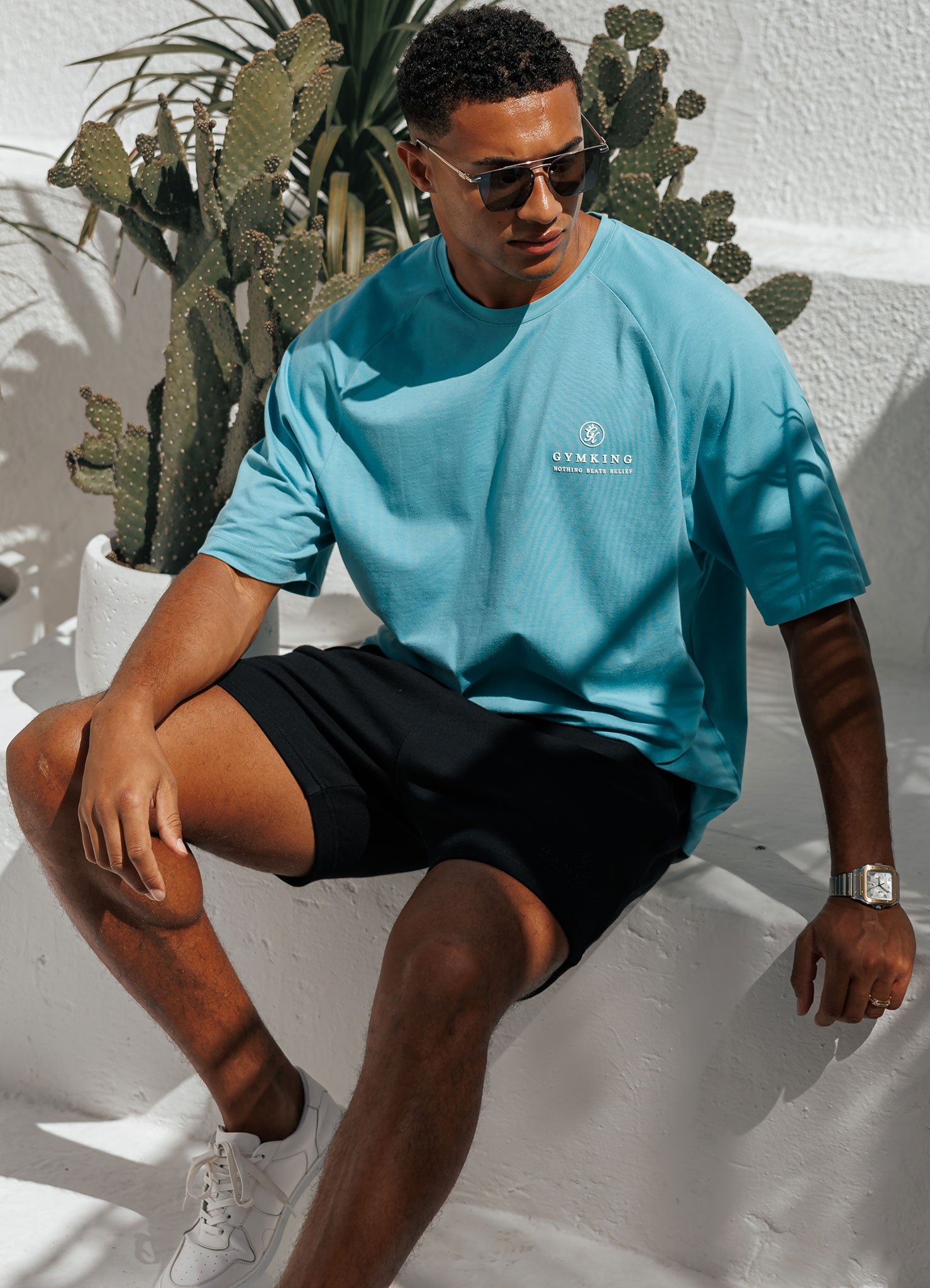 Gym King Focus Relaxed Fit Tee - Aquatic Blue