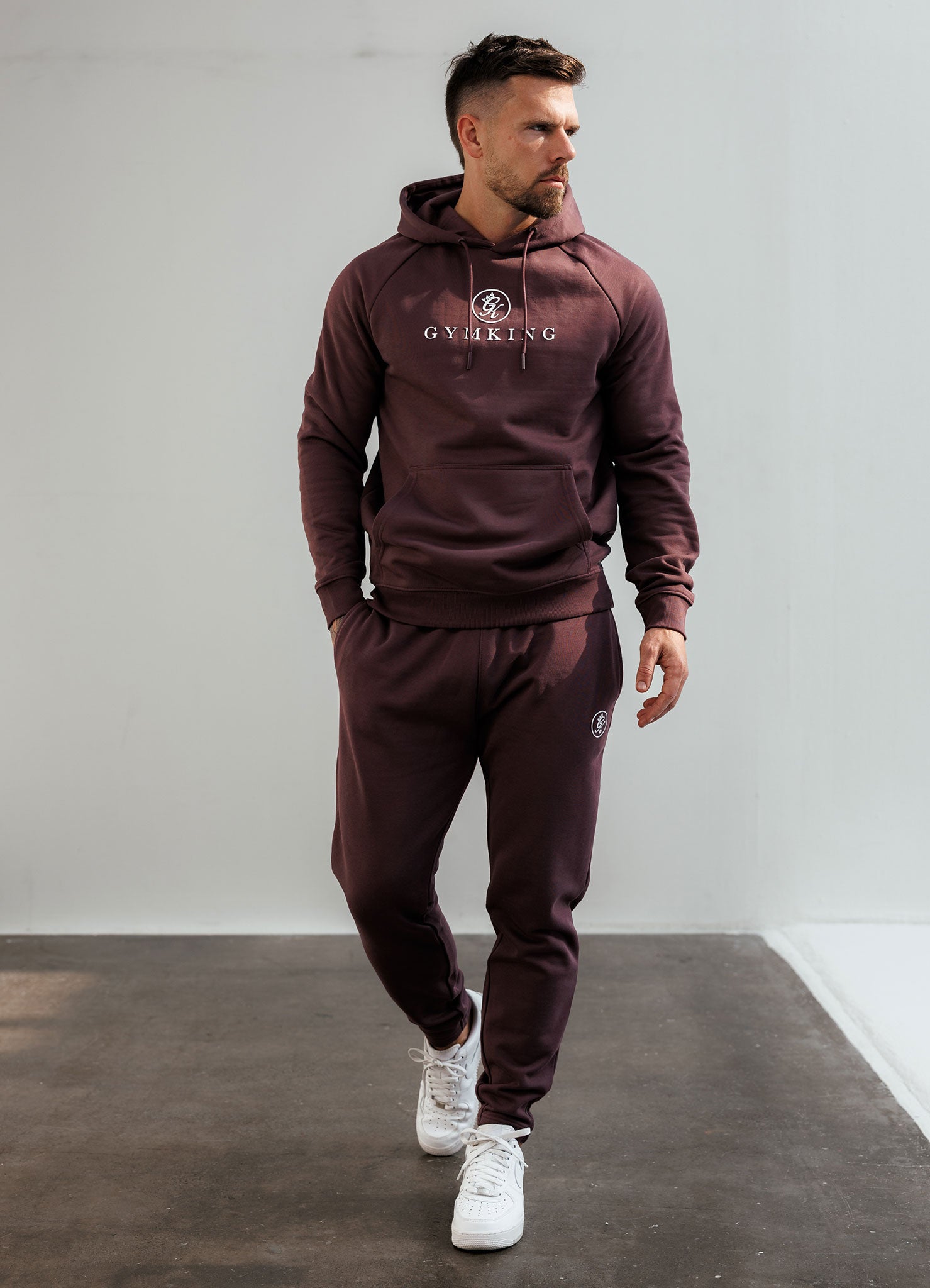 Gym King Pro Hood Tracksuit - Deep Plum