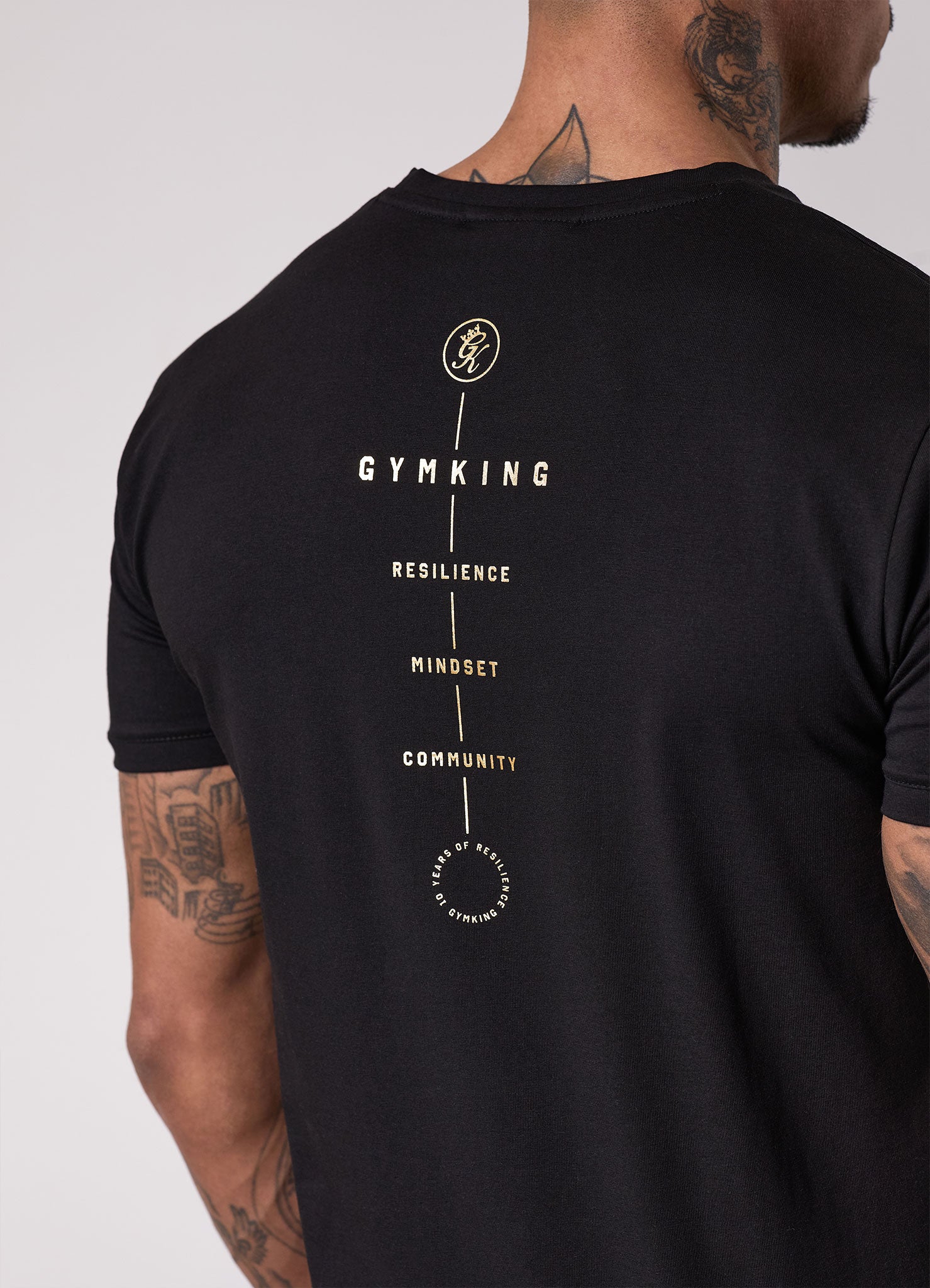 Gym King 10 Year Anniversary Tee - Black/Gold