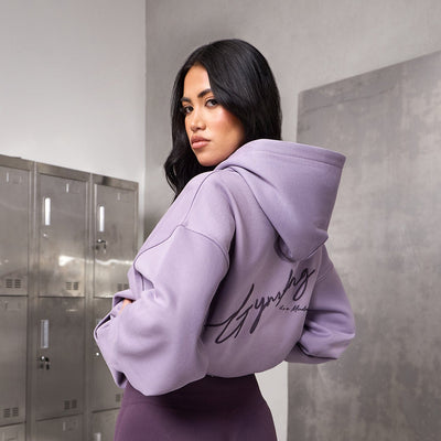 Gym King Script Mindset Hoodie - Dusky Purple