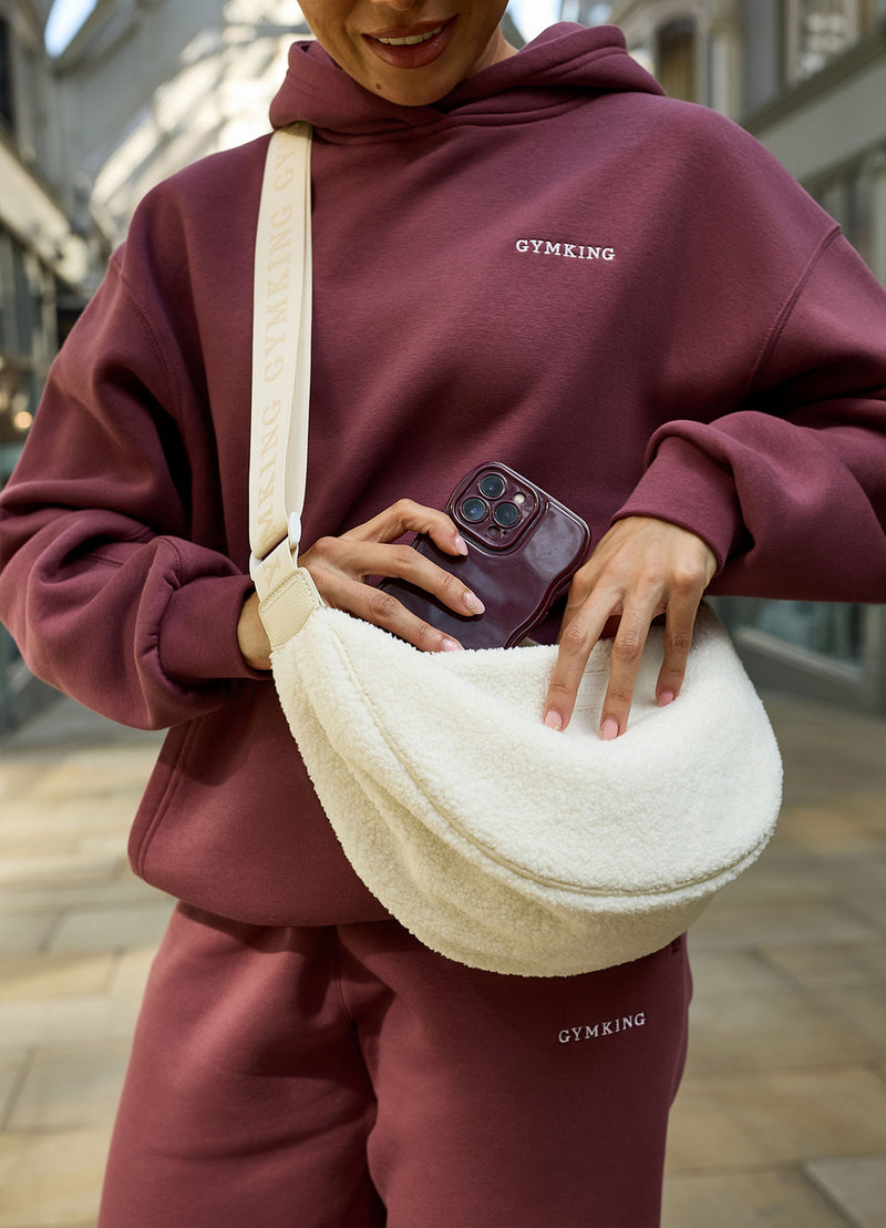 Gym King Rounded Borg Cross Body Bag - Cream