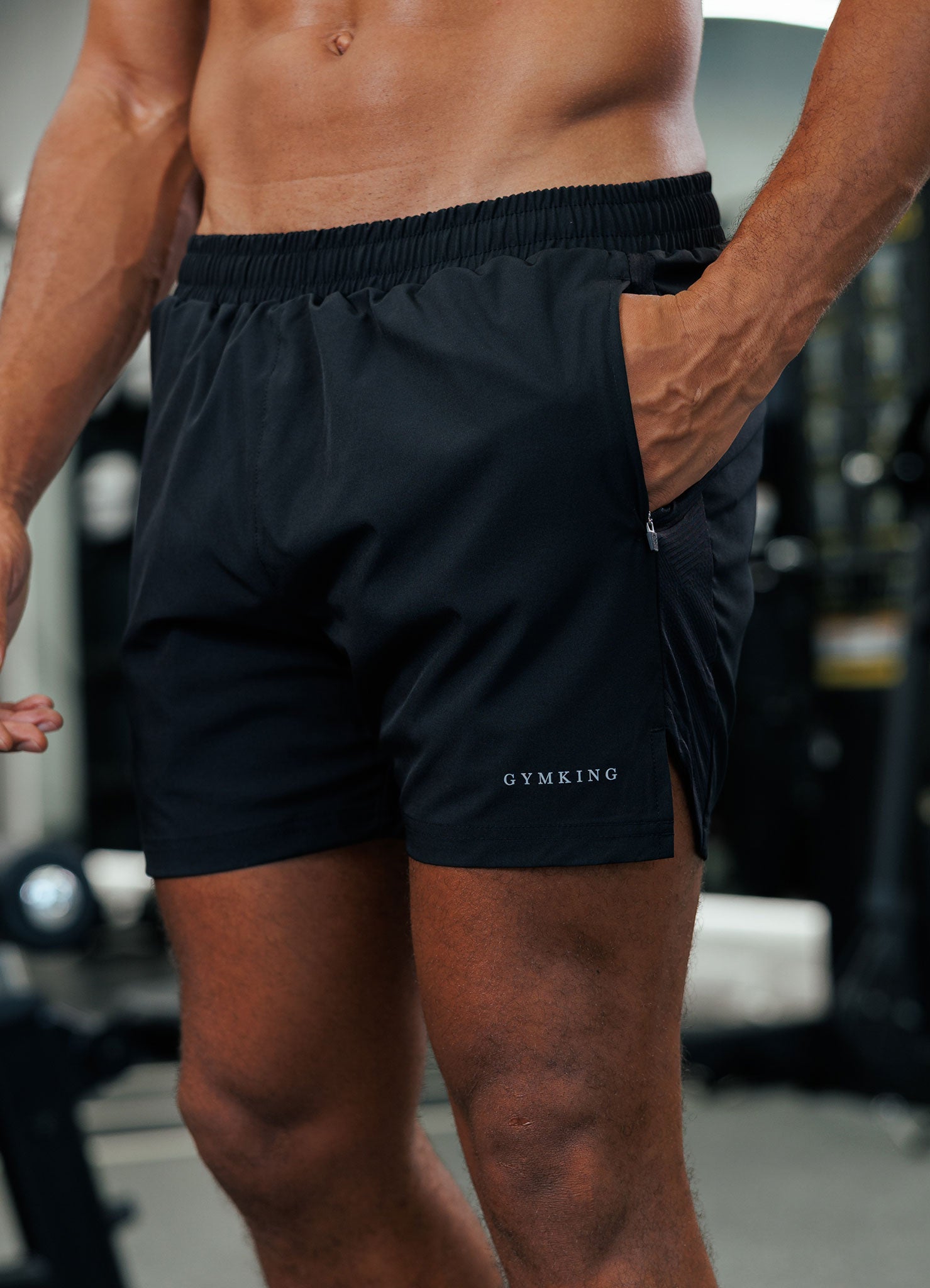 Gym King Geometric Knit Linear Short - Black