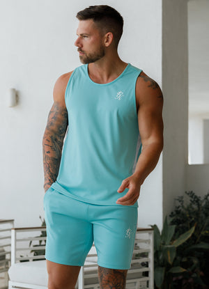 Gym King Core Plus Poly Vest - Aqua Blue