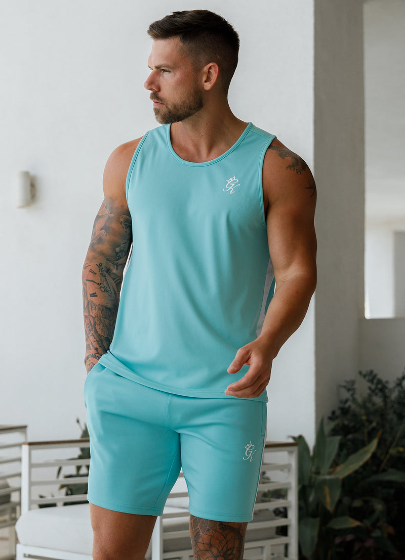 Gym King Core Plus Poly Vest - Aqua Blue