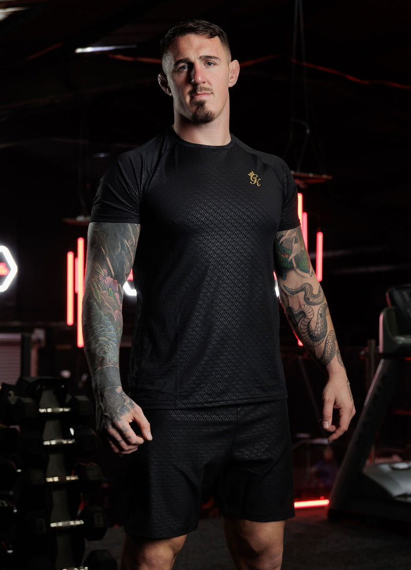 Gym King Debossed Tee - Black/Gold