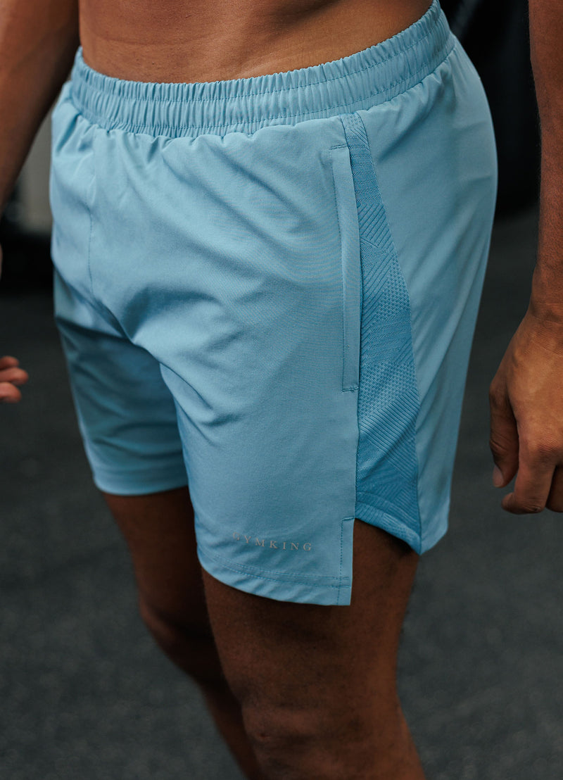 Gym King Geometric Knit Short - Sea Mist