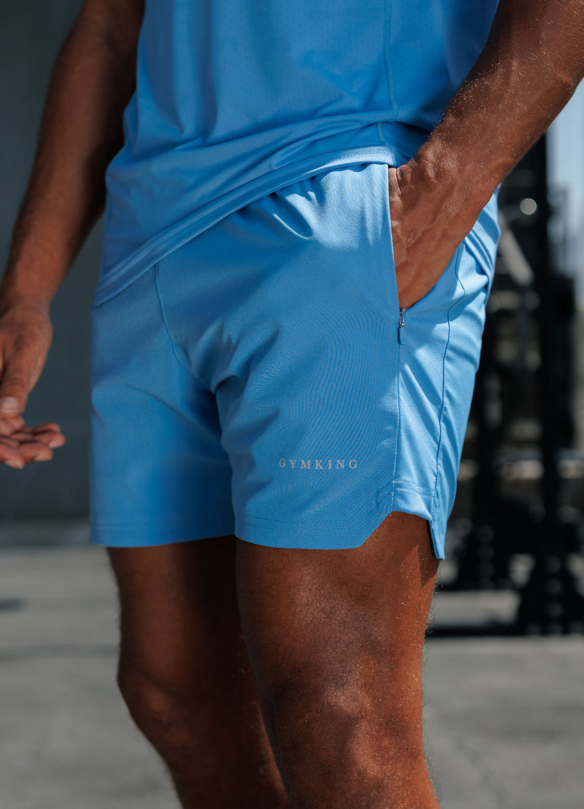 Gym King Focus Camo Knit Short - Blue Iris
