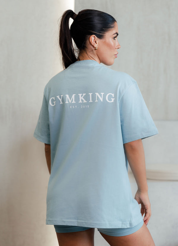 Gym King Established Boyfriend Tee - Stone Blue