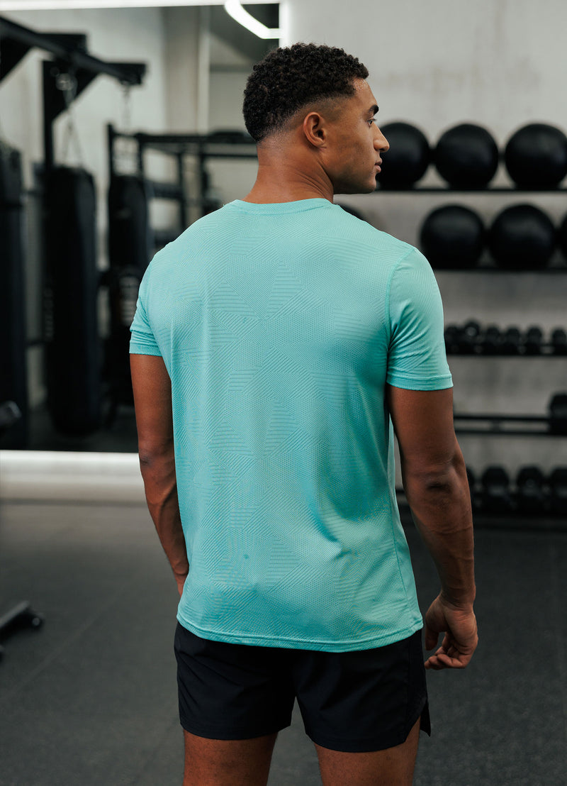 Gym King Geometric Knit Tee - Apple Green