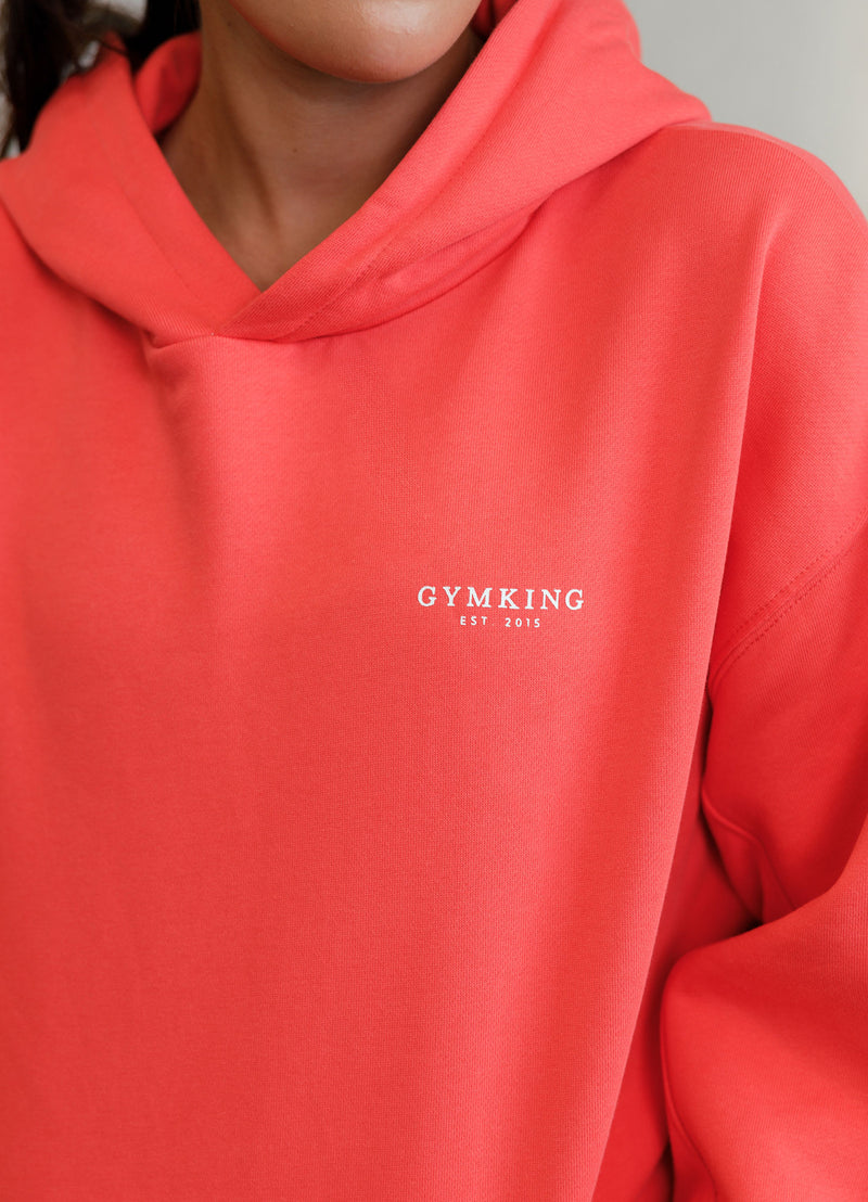 Gym King Established Relaxed Fit Hood - Coral Red