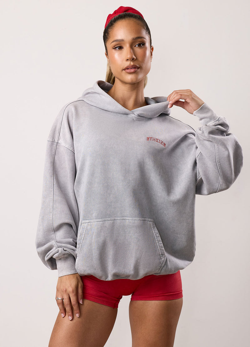 Gym King Limitless Oversized Hood - Washed Light Grey