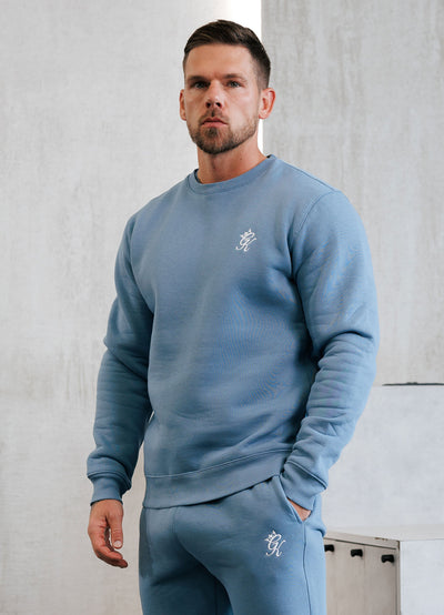 Gym King Fundamental Fleece Crew - Blue Shadow