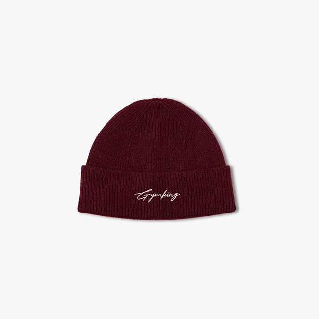 Gym King Script Rib Knit Beanie - Fig