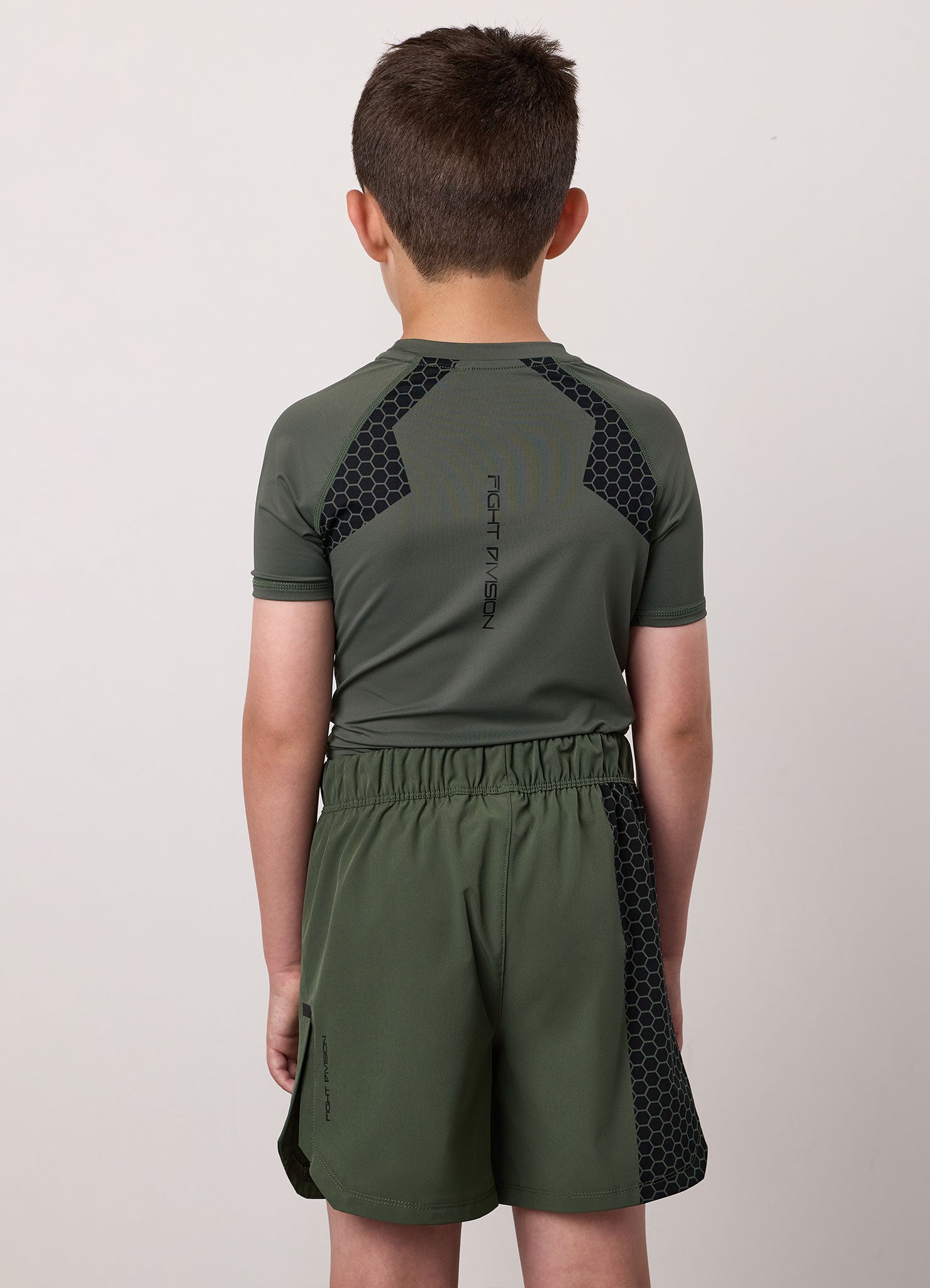 Gym King Kids Combat Short Sleeve Rash Guard - Deep Olive