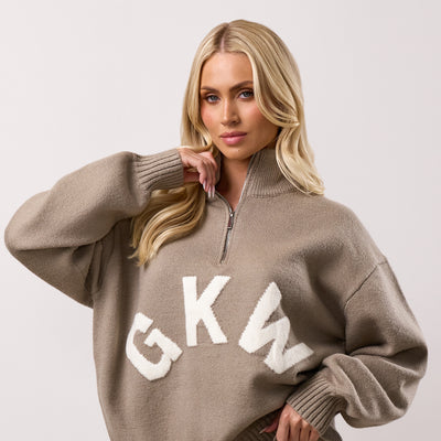 Gym King Restore 1/4 Zip Funnel - Biscuit