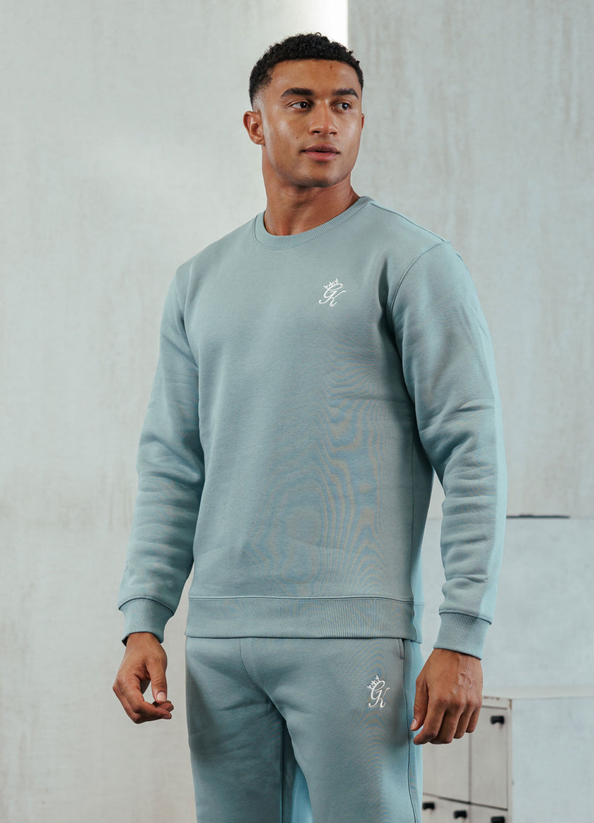 Gym King Fundamental Fleece Crew Tracksuit - Smoke