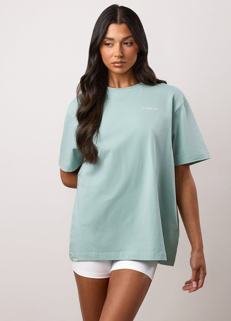 Gym King 365 Boyfriend Jersey Tee - Green Mist