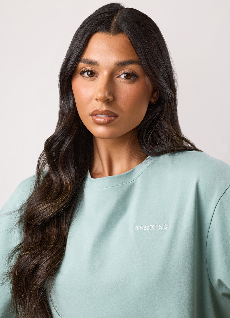 Gym King 365 Boyfriend Jersey Tee - Green Mist