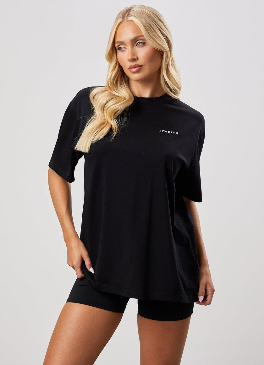 Gym King Boyfriend Tee - Black