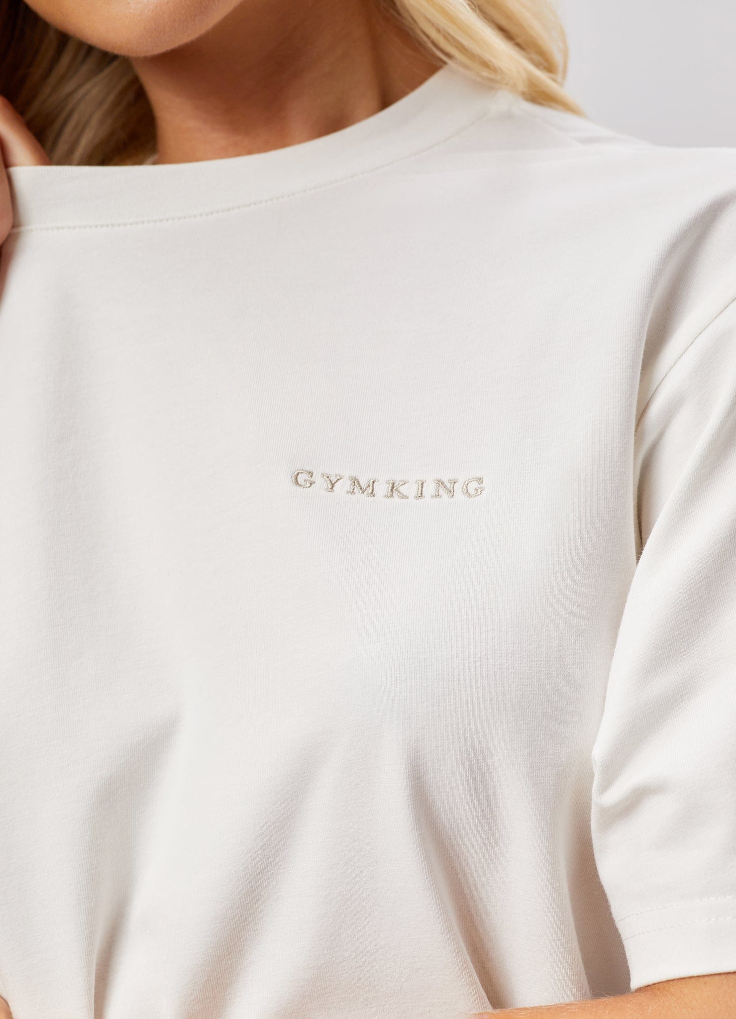 Gym King 365 Boyfriend Jersey Tee - Cream