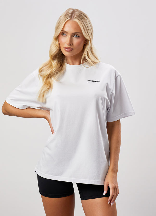 Gym King 365 Boyfriend Jersey Tee - White