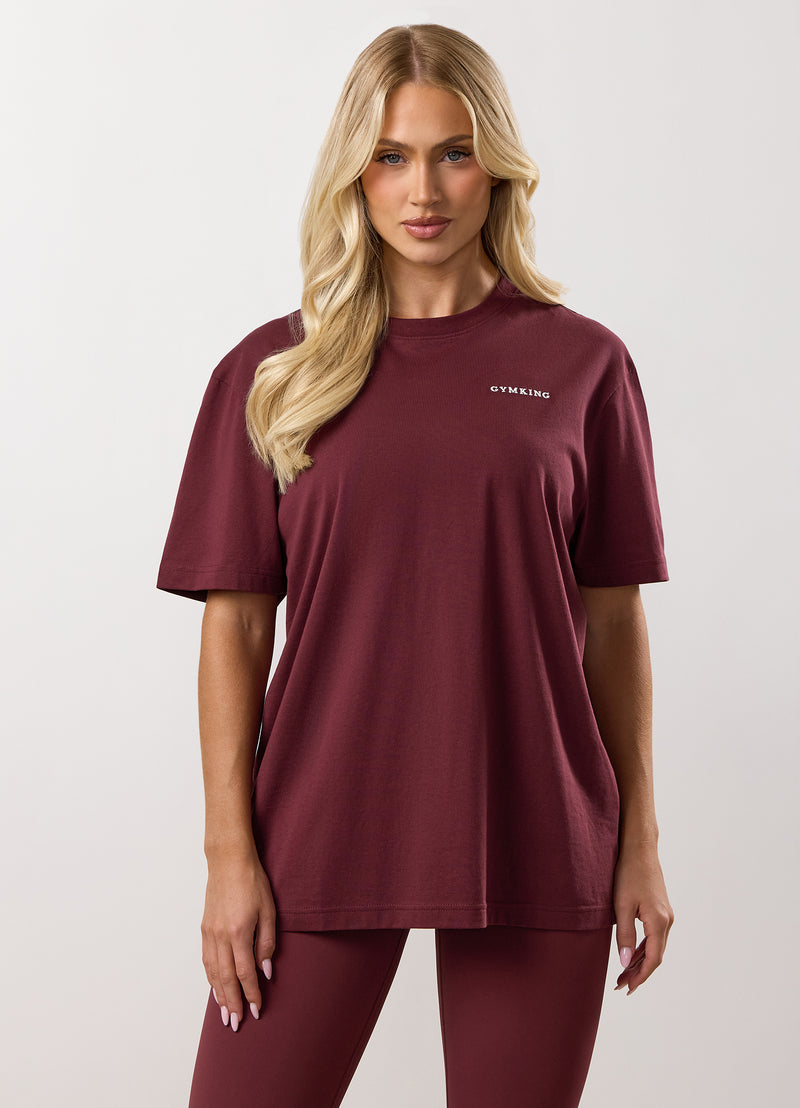 Gym King 365 Boyfriend Tee - Burgundy