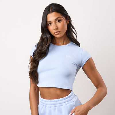 Gym King 365 Crop Jersey Tee - Hydrangea Blue