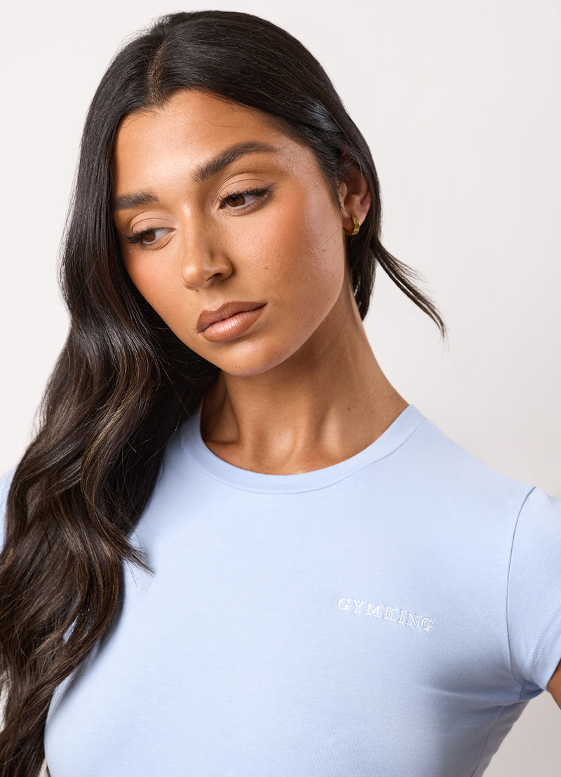 Gym King 365 Crop Jersey Tee - Hydrangea Blue