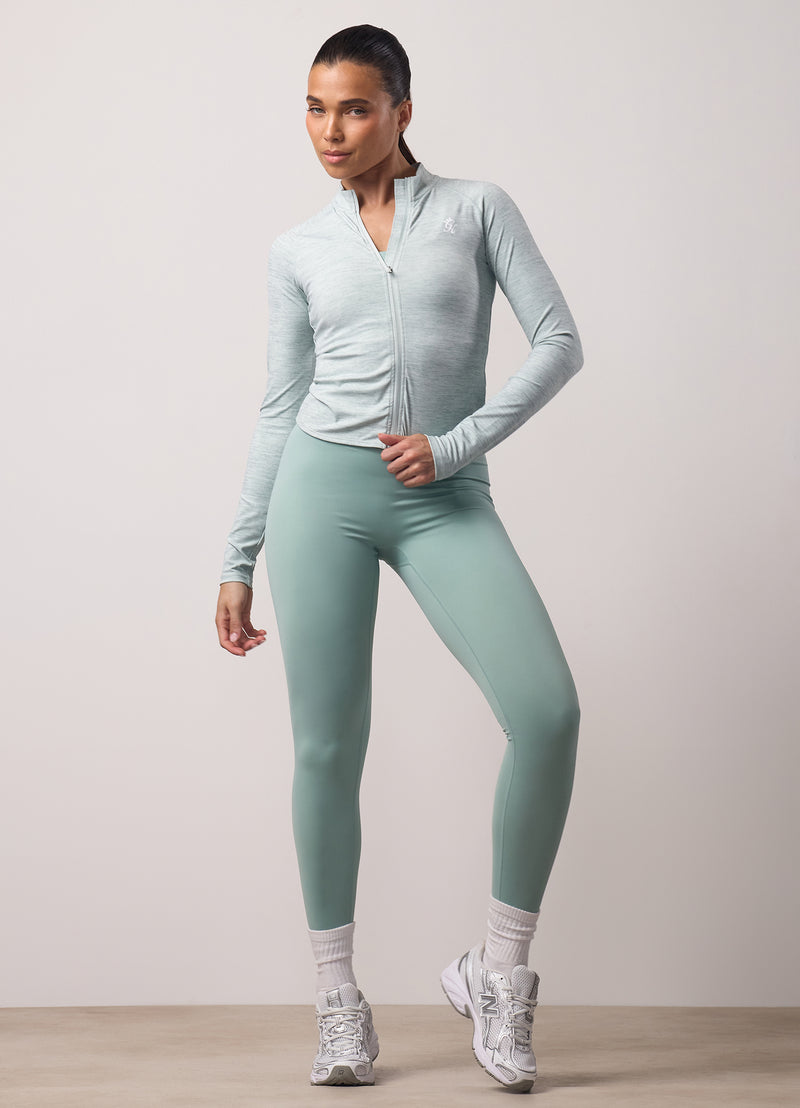 Gym King 365 Full Zip Funnel - Green Mist Grindle