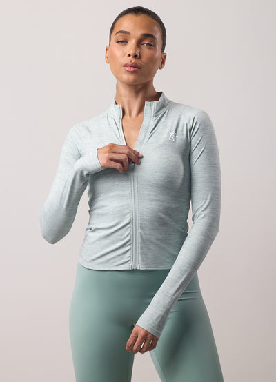 Gym King 365 Full Zip Funnel - Green Mist Grindle