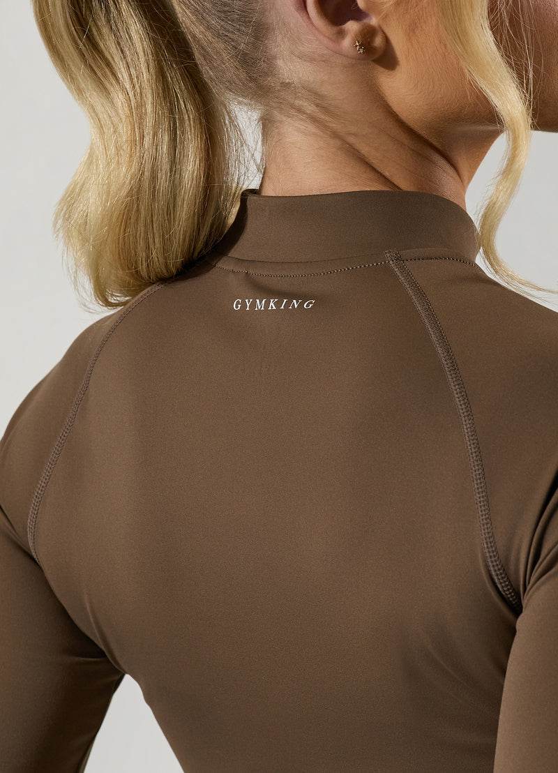 Gym King 365 Full Zip Funnel - Maple Brown