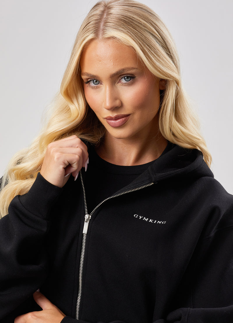 Gym King 365 Oversized Zip Up Hoodie - Black