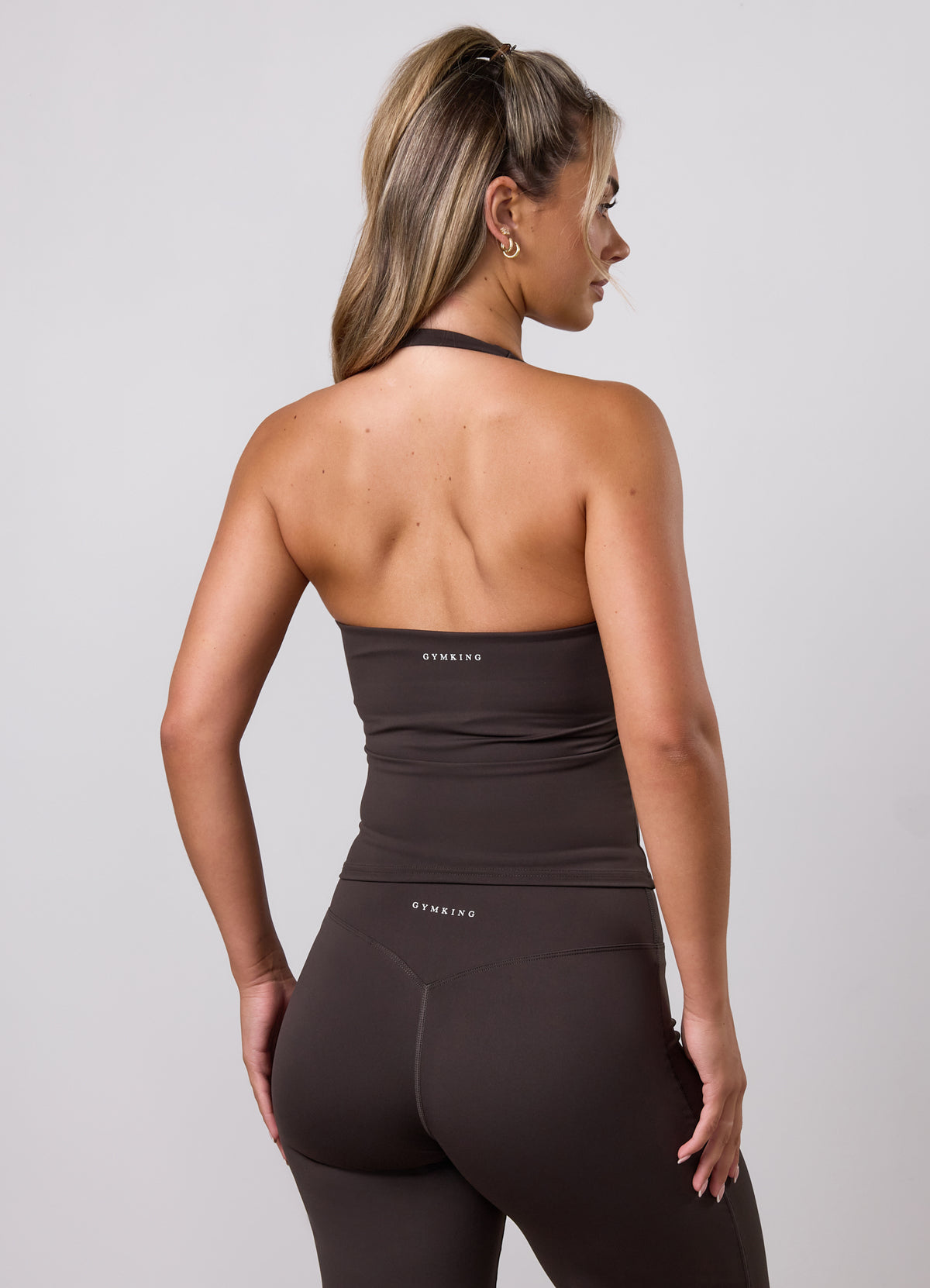 Gym King 365 Halterneck Tank - Umber Brown