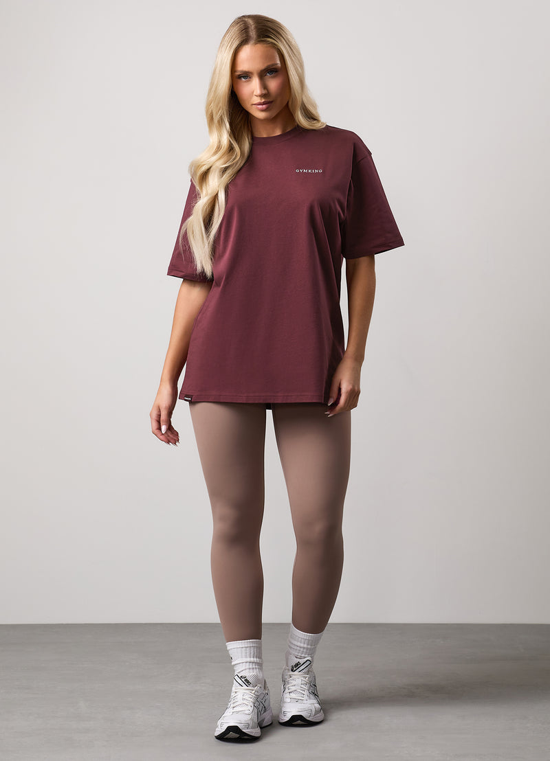 Gym King 365 Jersey Boyfriend Tee - Burgundy