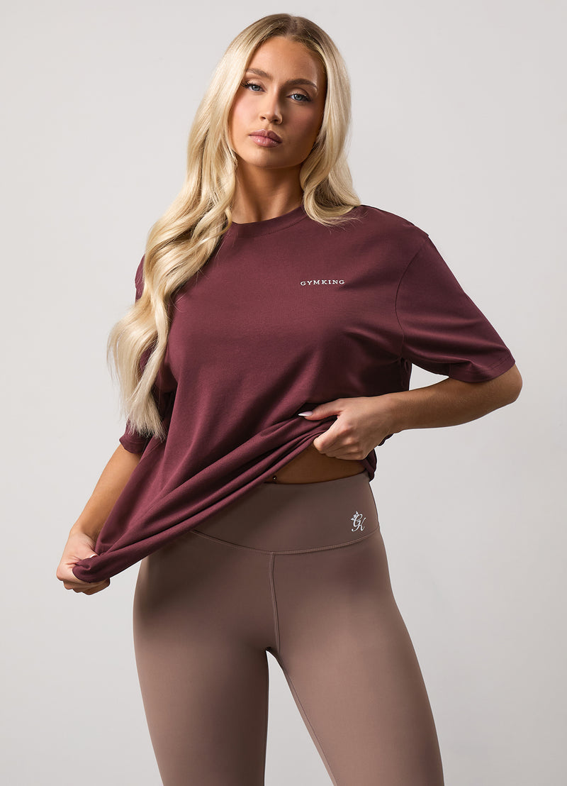 Gym King 365 Jersey Boyfriend Tee - Burgundy