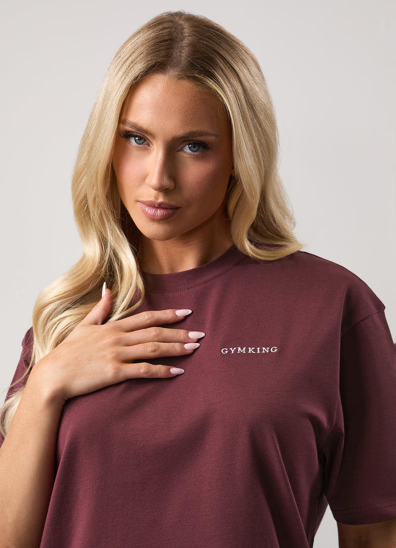 Gym King 365 Jersey Boyfriend Tee - Burgundy