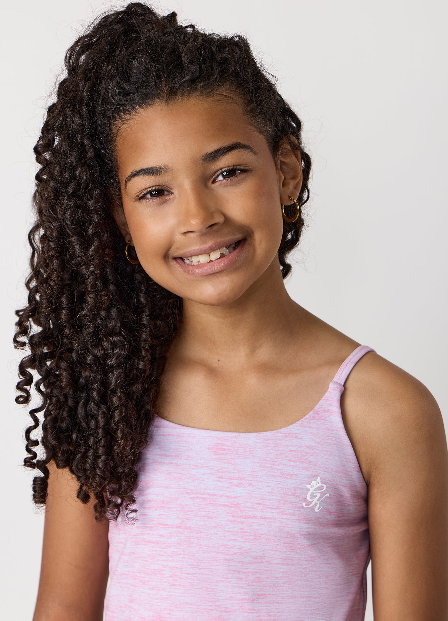 Gym King Kids 365 Long Line Tank - Hydrangea Blue / Bubblegum Pink Grindle
