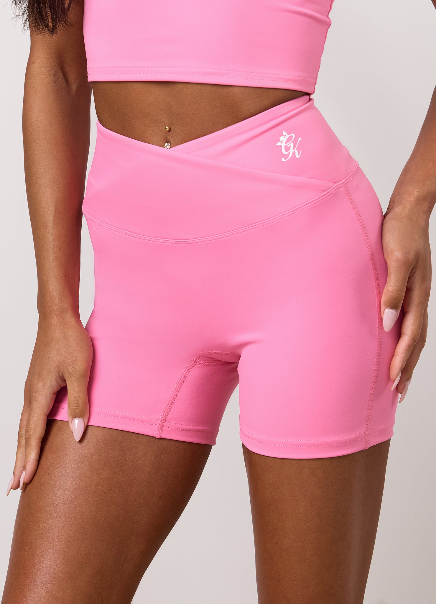 Gym King 365 5" Wrap Over Short - Carnation Pink