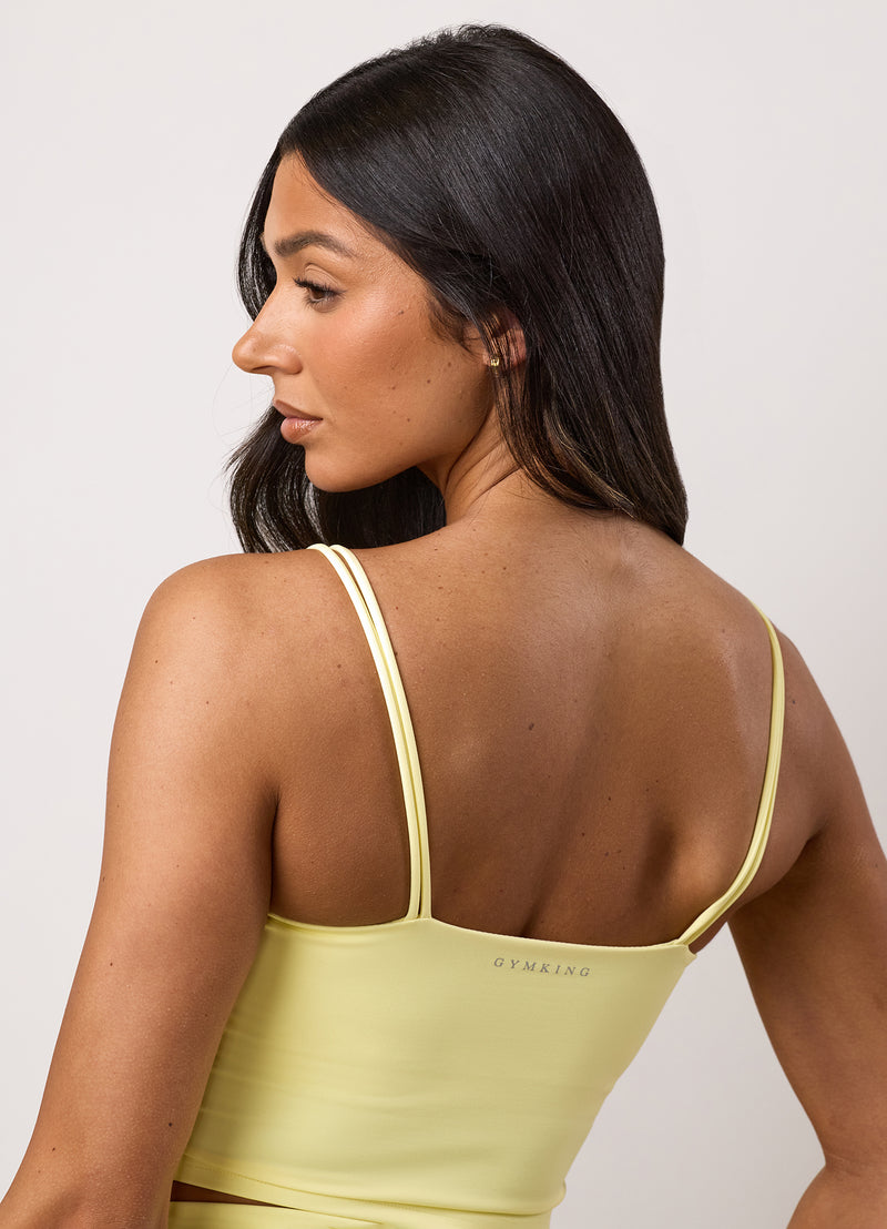 Gym King 365 Long Line Tank - Yellow Cream