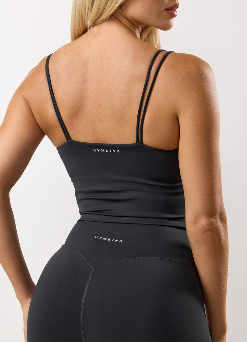 Gym King 365 Long Line Tank - Dark Pewter