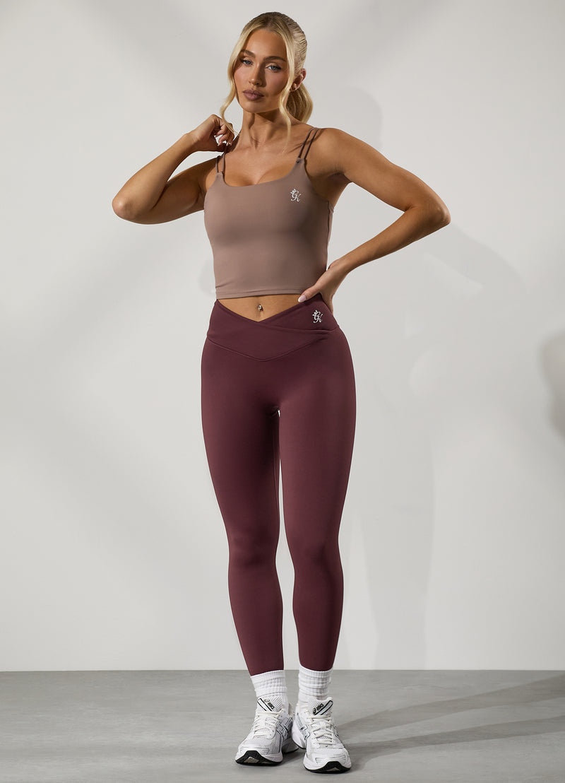 Gym King 365 Wrap Over Legging - Burgundy