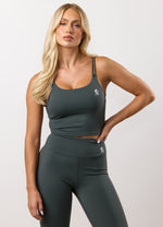 Gym King 365 Long Line Tank - Green Smoke thumbnail