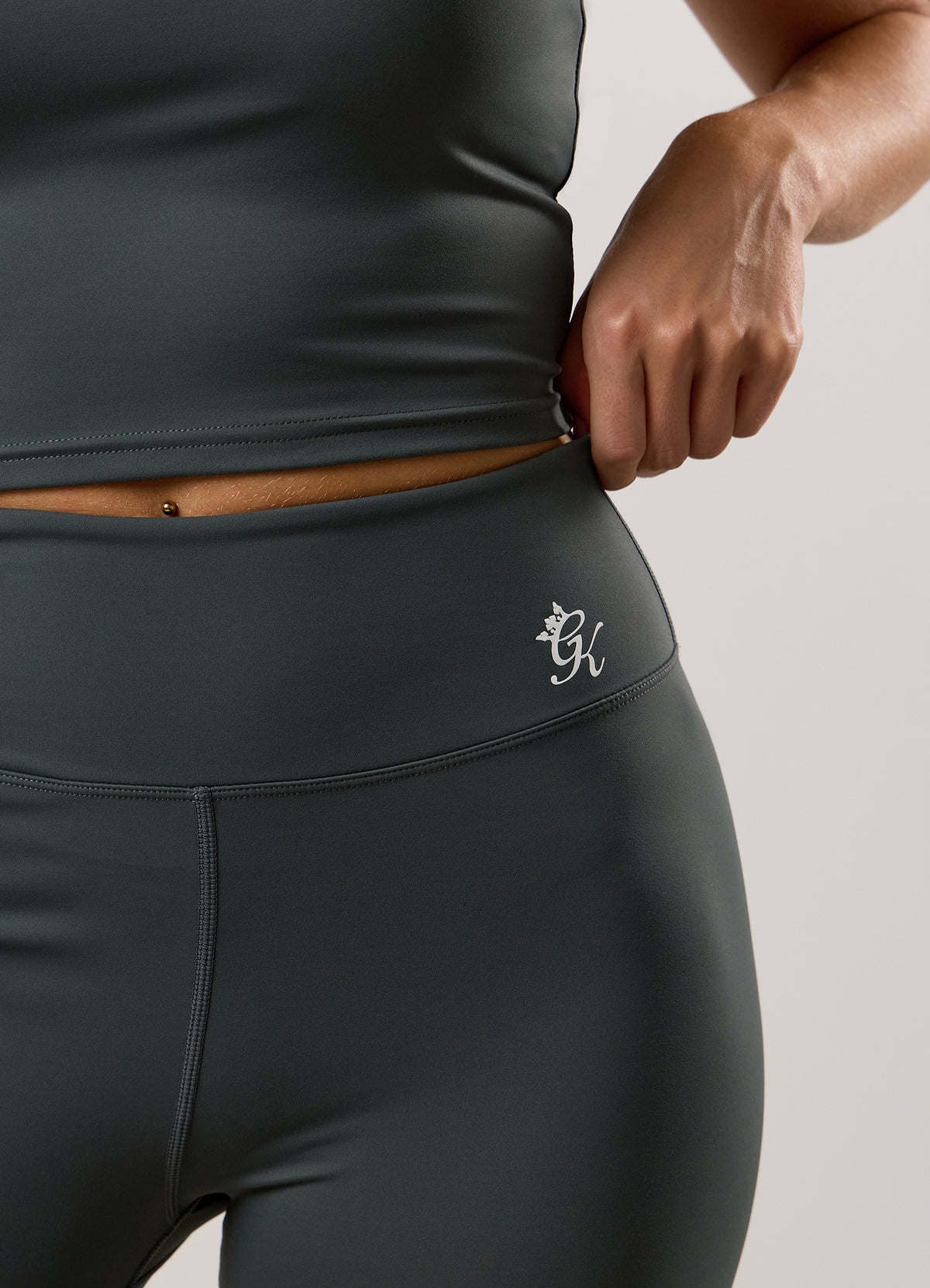 Gym King 365 Legging in Green Smoke - High Wasted Gym Leggings 