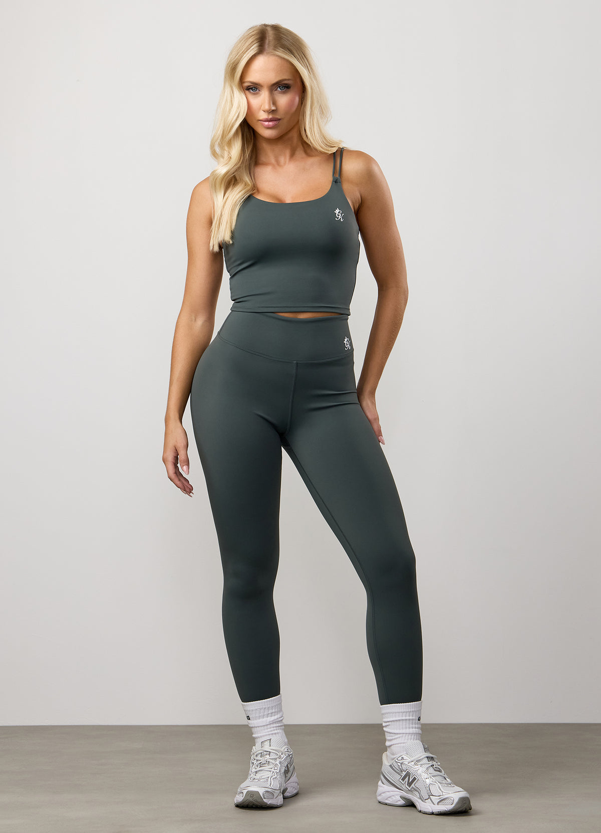 Gym King 365 Legging in Green Smoke - High Wasted Gym Leggings 