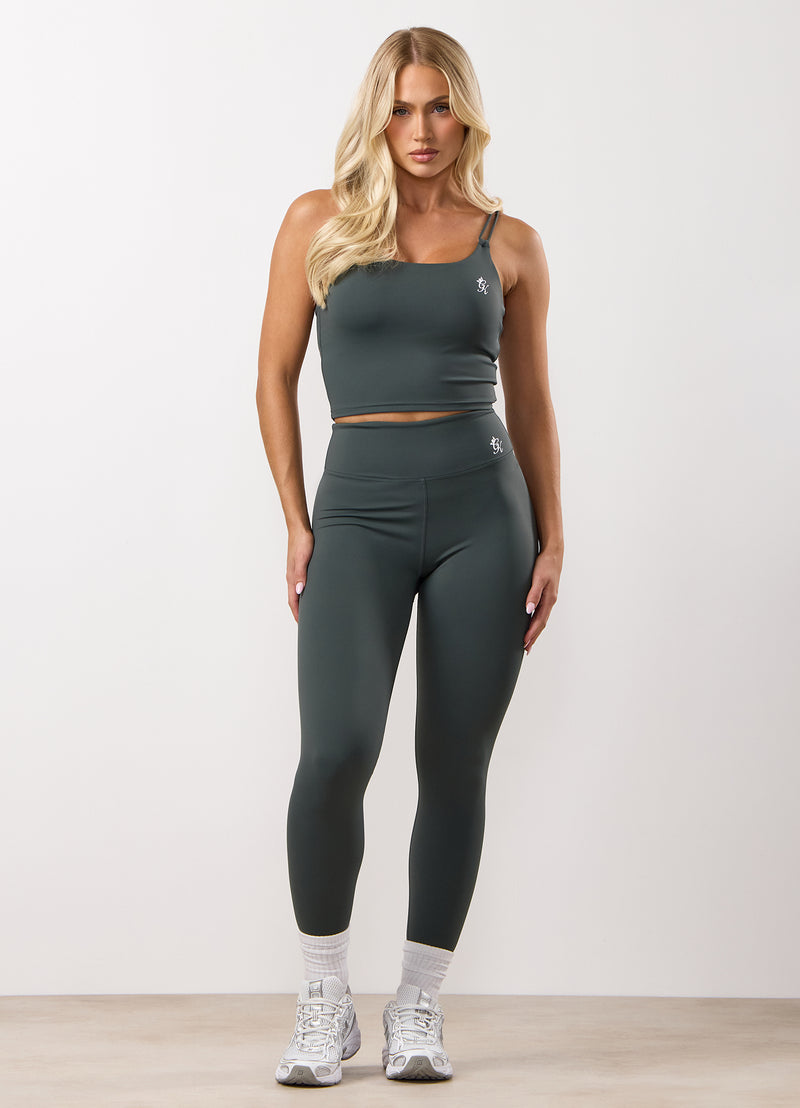 Gym King 365 Long Line Tank - Green Smoke
