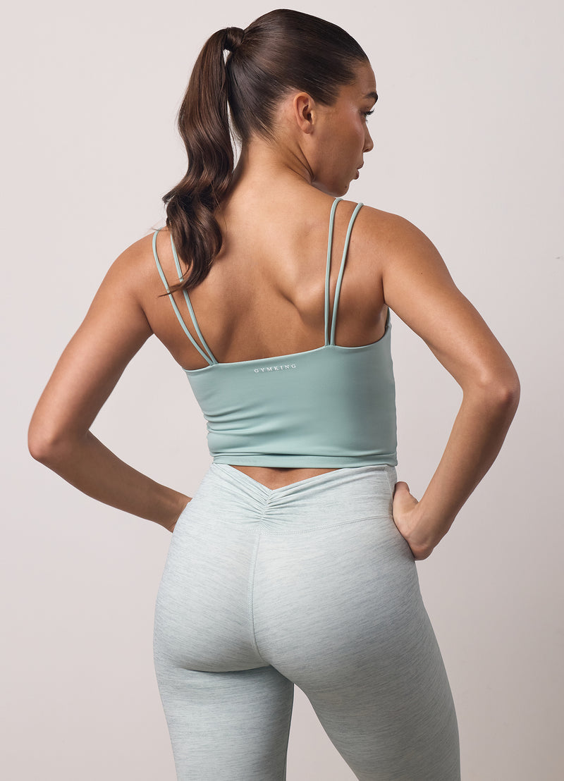 Gym King 365 Long Line Tank - Green Mist