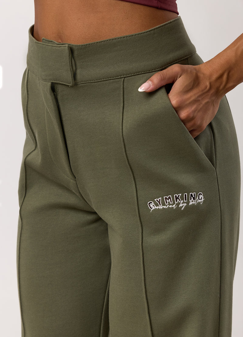 Gym King Powered By Belief Straight Leg Jogger - Warm Khaki