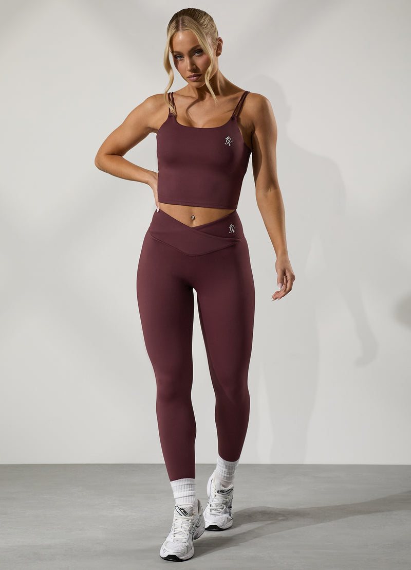 Gym King 365 Wrap Over Legging - Burgundy