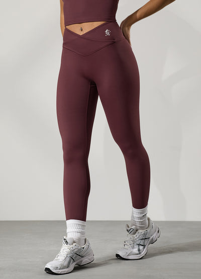 Gym King 365 Wrap Over Legging - Burgundy